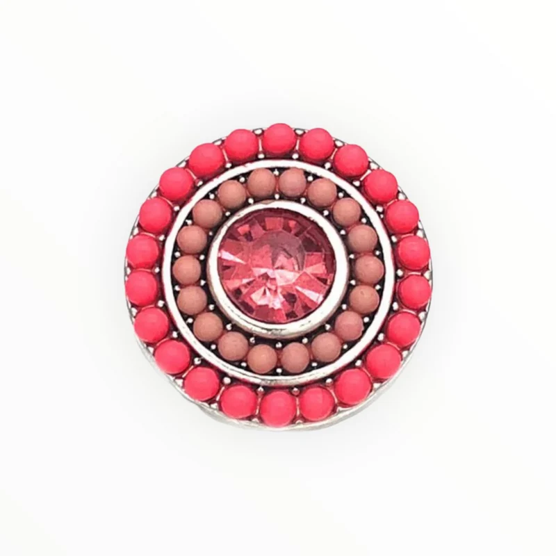 Metal Hairpin click / chunk button 01-roze