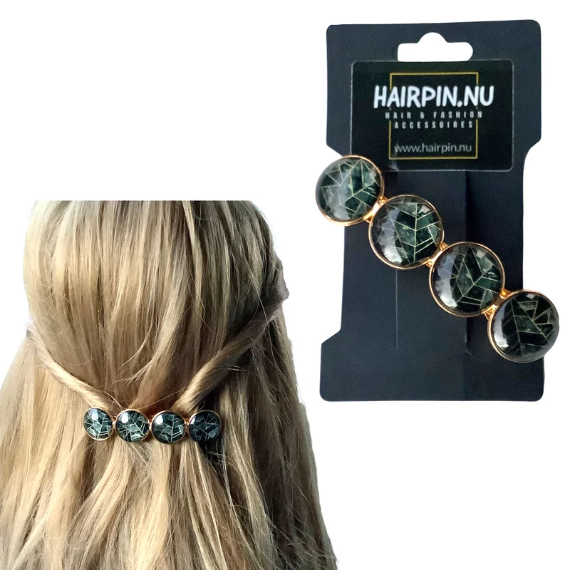 Haarspeld Color Hairclip zwart goud XL-007.25