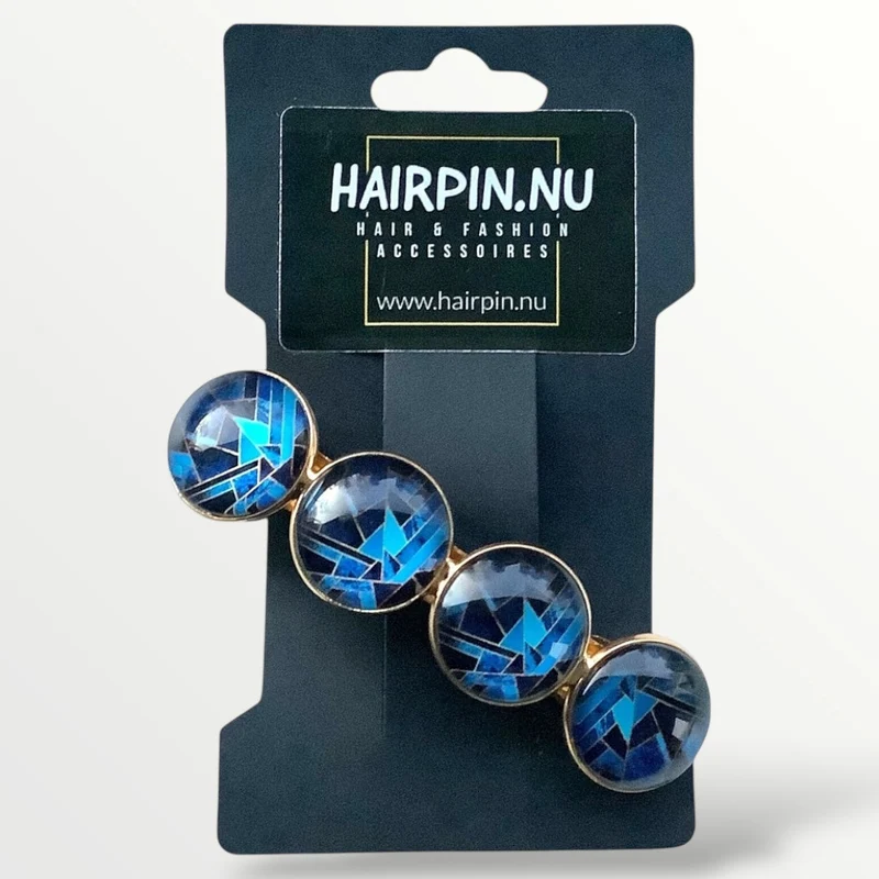 Haarspeld Color Hairclip goud blauw XL-005.25