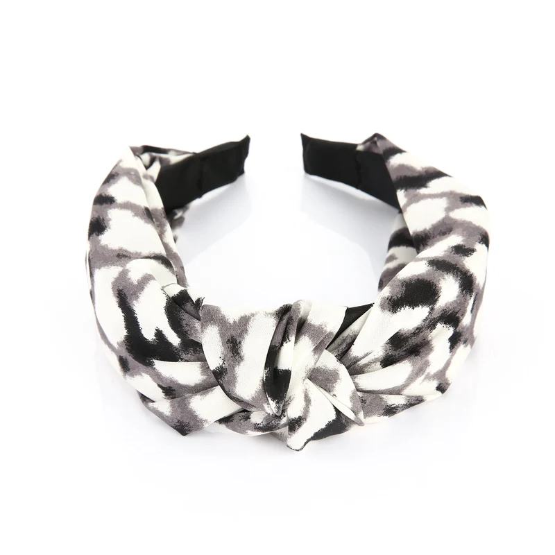 Diadeem Silk Leo zwart/grijs print