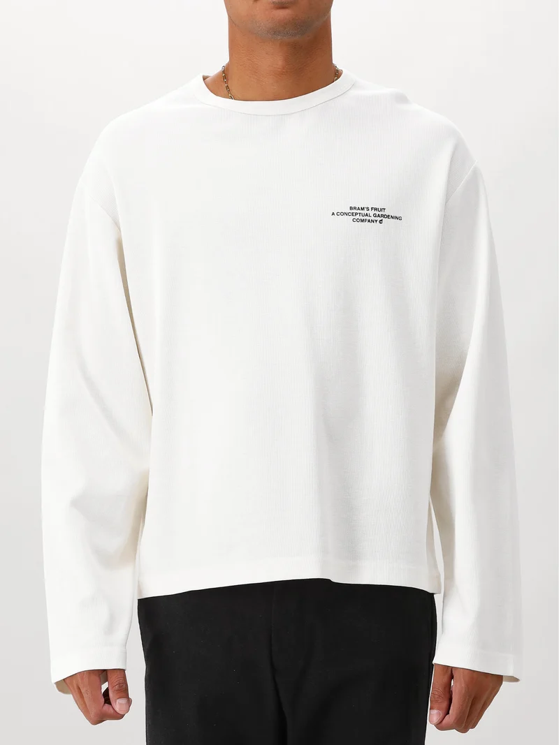 Bram´s Fruit Longsleeve Wit Stamp Waffle