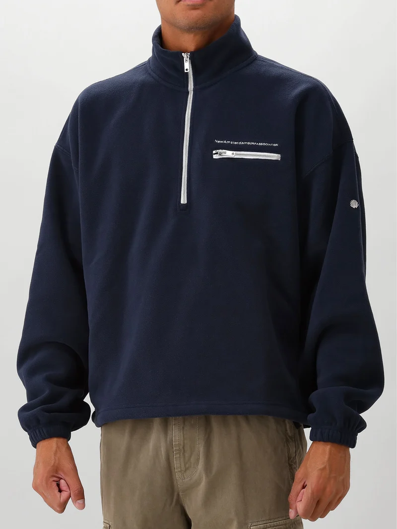 New Amsterdam Half Zip Blauw Fleece