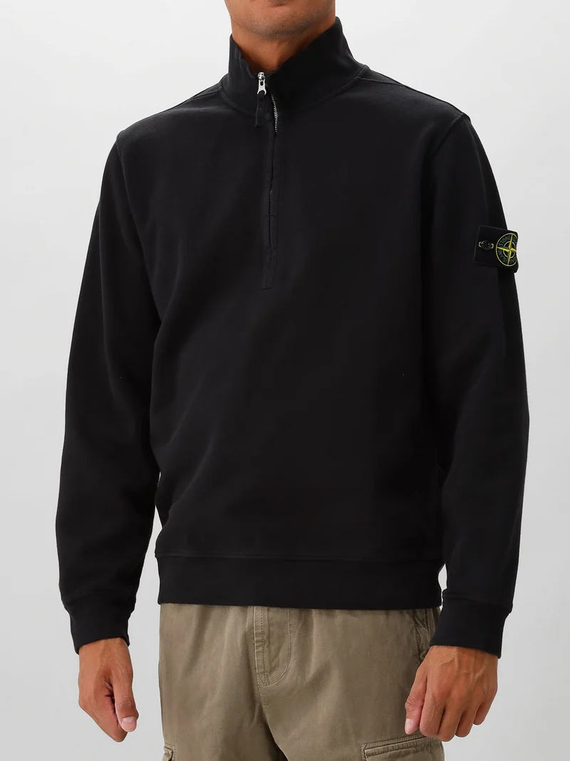 Stone Island Sweater Half Zip Zwart
