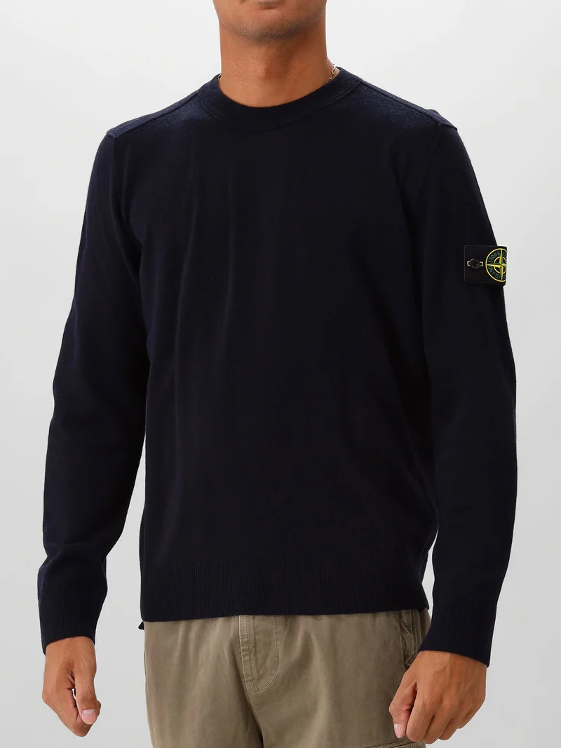 Stone Island Gebreide Trui Blauw