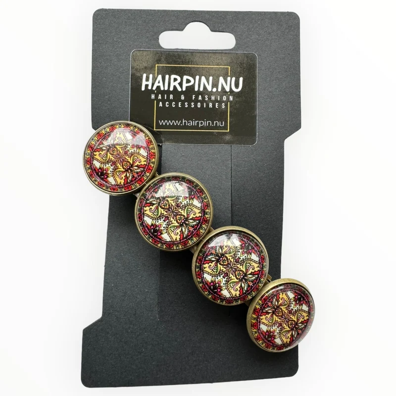 Haarspeld Color Hairclip bruinrood print XL-074.25