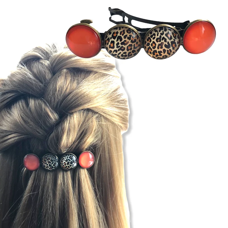 Color Hairclip original haarspeld tijgerprint orange
