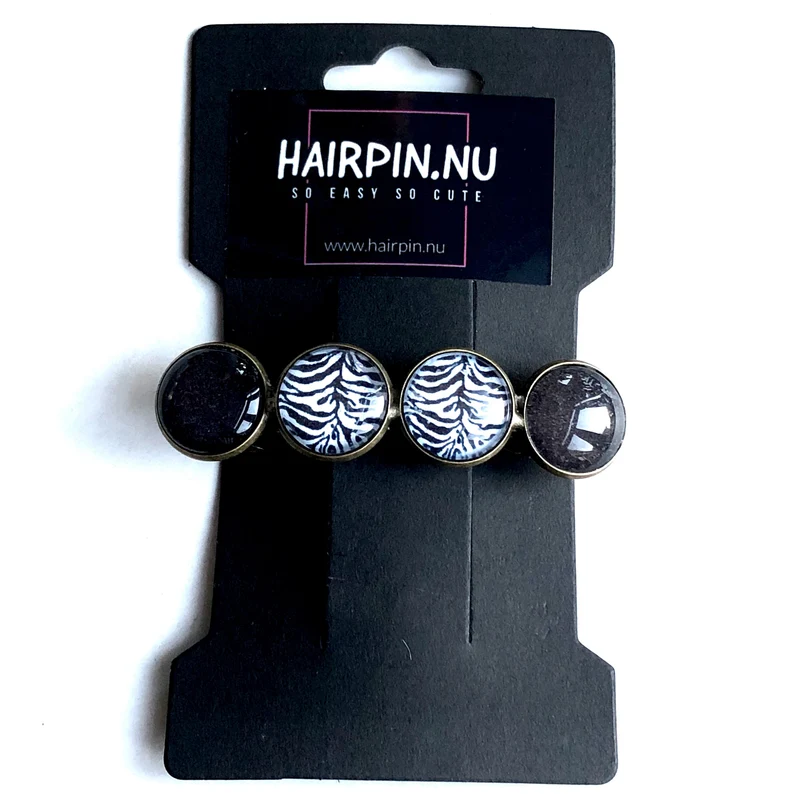 Color Hairclip haarspeld zwart wit print Original