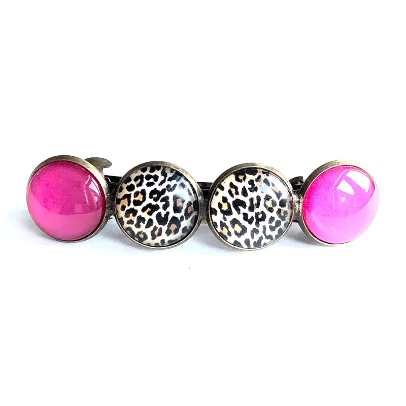 Color Hairclip original haarspeld tijgerprint roze