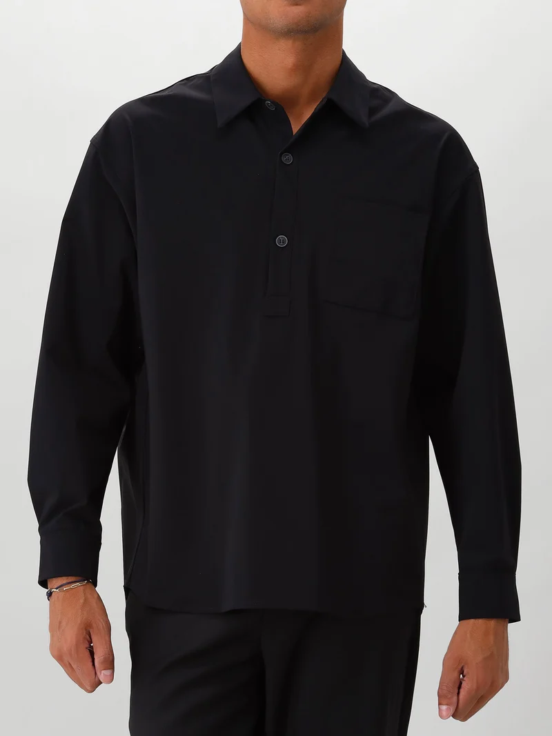 Ferilli Overshirt Zwart Draped Popover