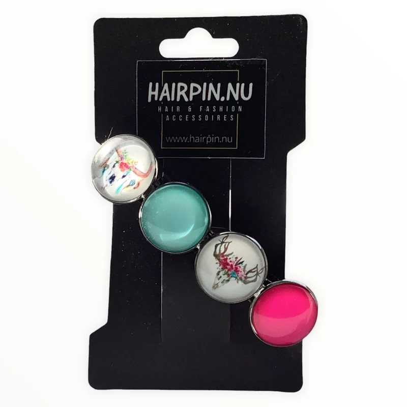Color Hairclip haarspeld boho roze turquoise Ibiza XL