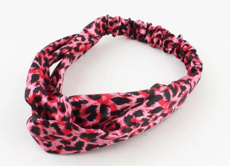 Tijgerprint rood haarband / bandana met elastiek