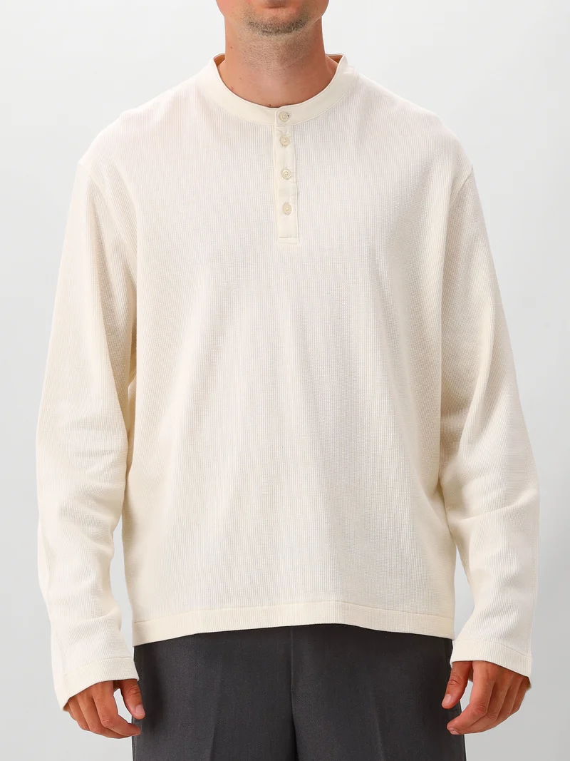 Olaf Longsleeve Off White Waffle Henley