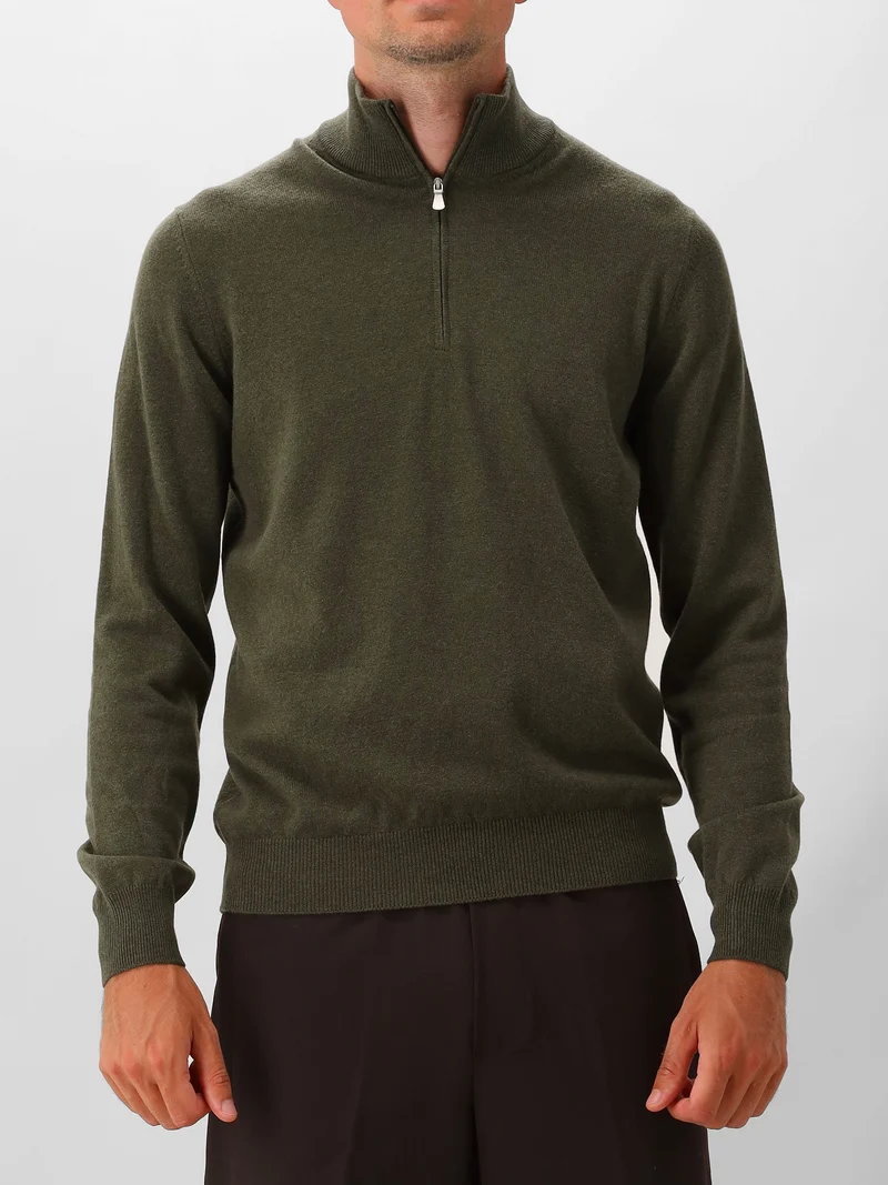 Gran Sasso Gebreide Trui Half Zip Groen