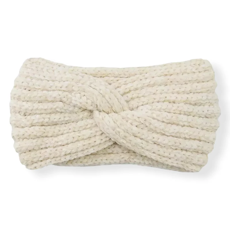 Haarband / Oorwarmer Soft Touch Melange Wolwit