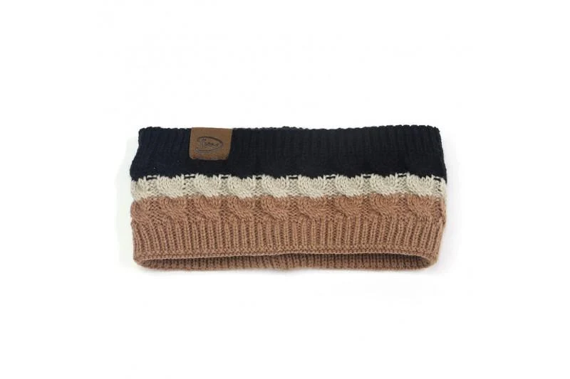 Camel combi warme haarband oorwarmer met voering