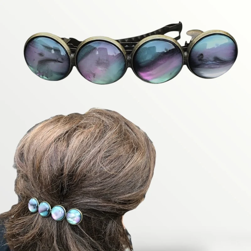 Color Hairclip haarspeld grijs lila mix XL-015.25