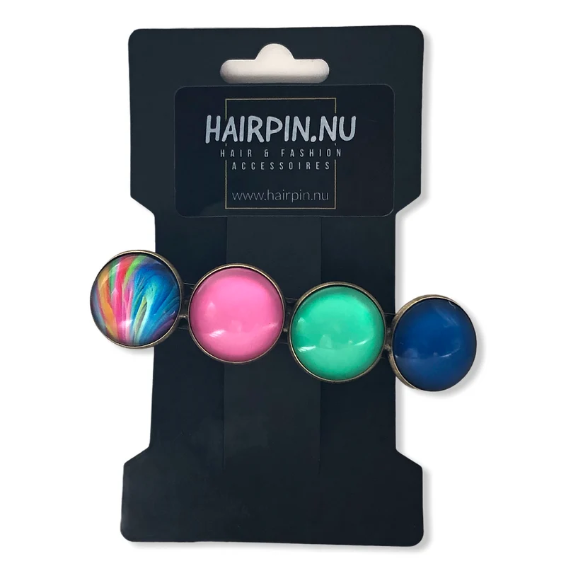 Color Hairclip haarspeld colors groen blauw roze XL
