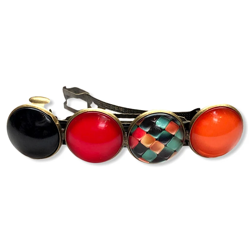 Color Hairclip haarspeld rood oranje zwart XL