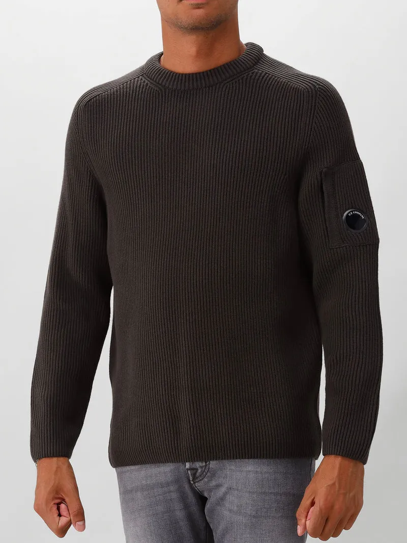 C.P. Company Gebreide Trui Grijs Full Rib