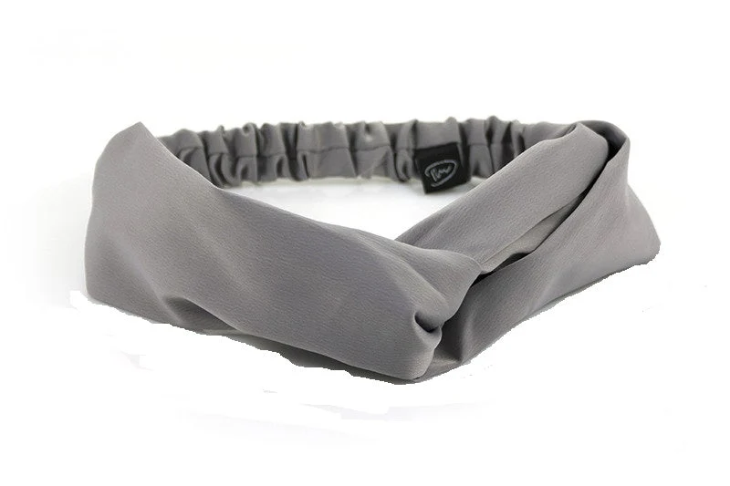 Grijze effen haarband / bandana met elastiek