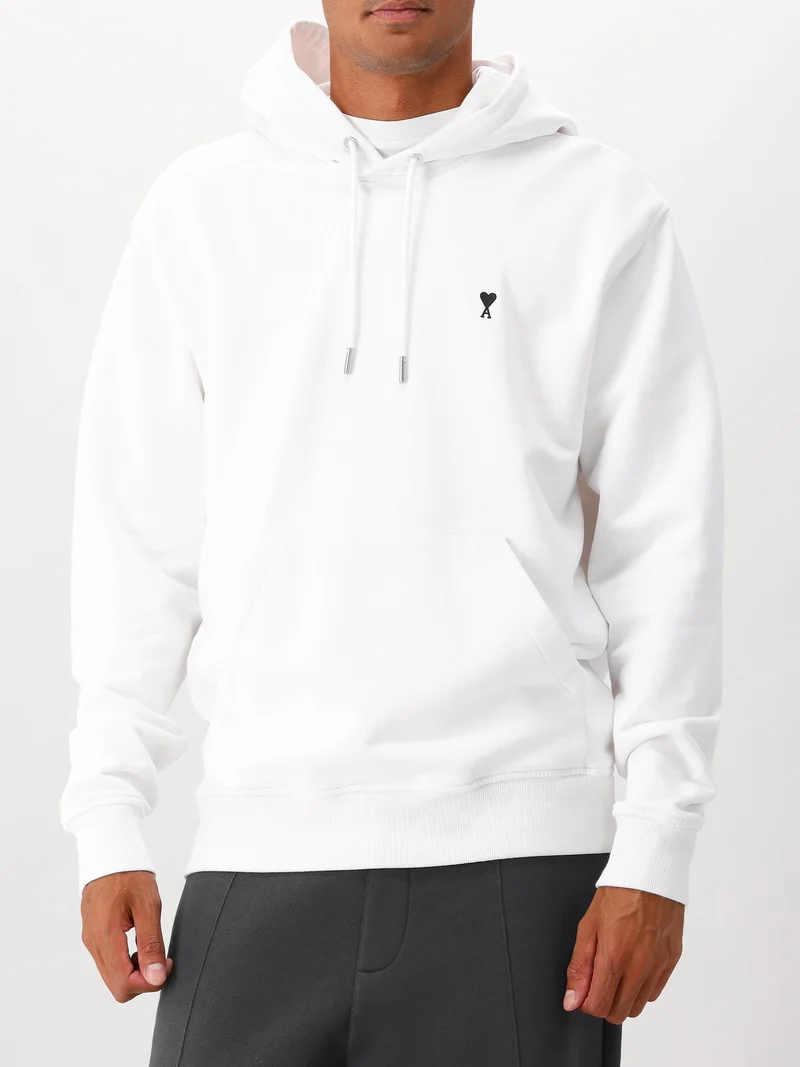 AMI Paris Hoodie Wit Molleton ADC