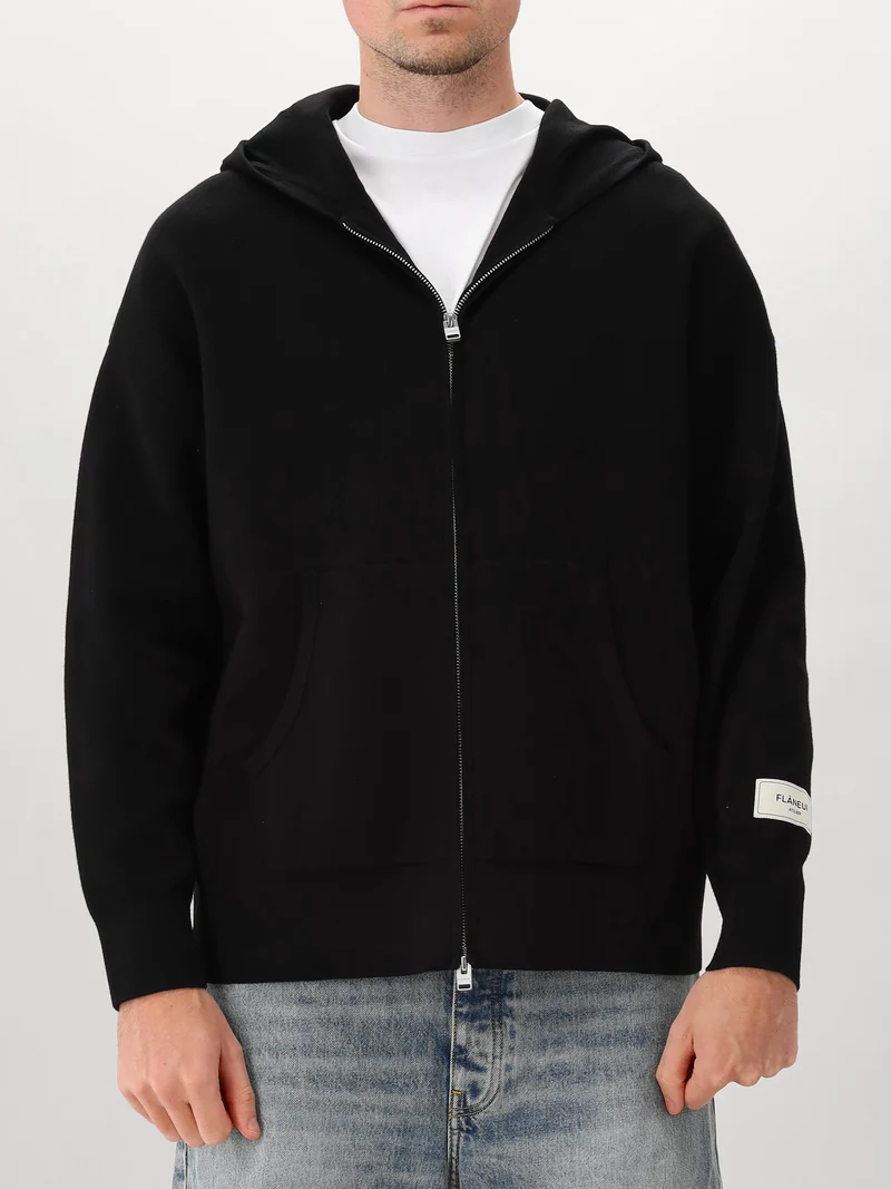 Flâneur Gebreid Vest Zwart Atelier
