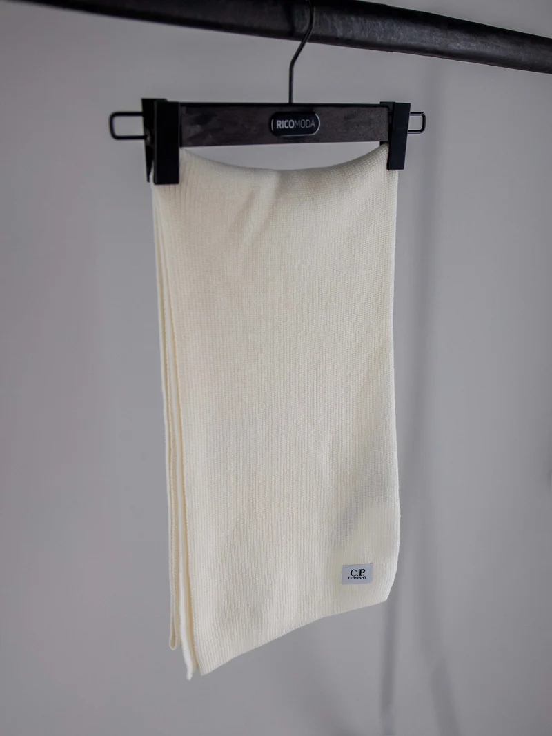 C.P. Company Sjaal Wit Extrafine Merino Wool