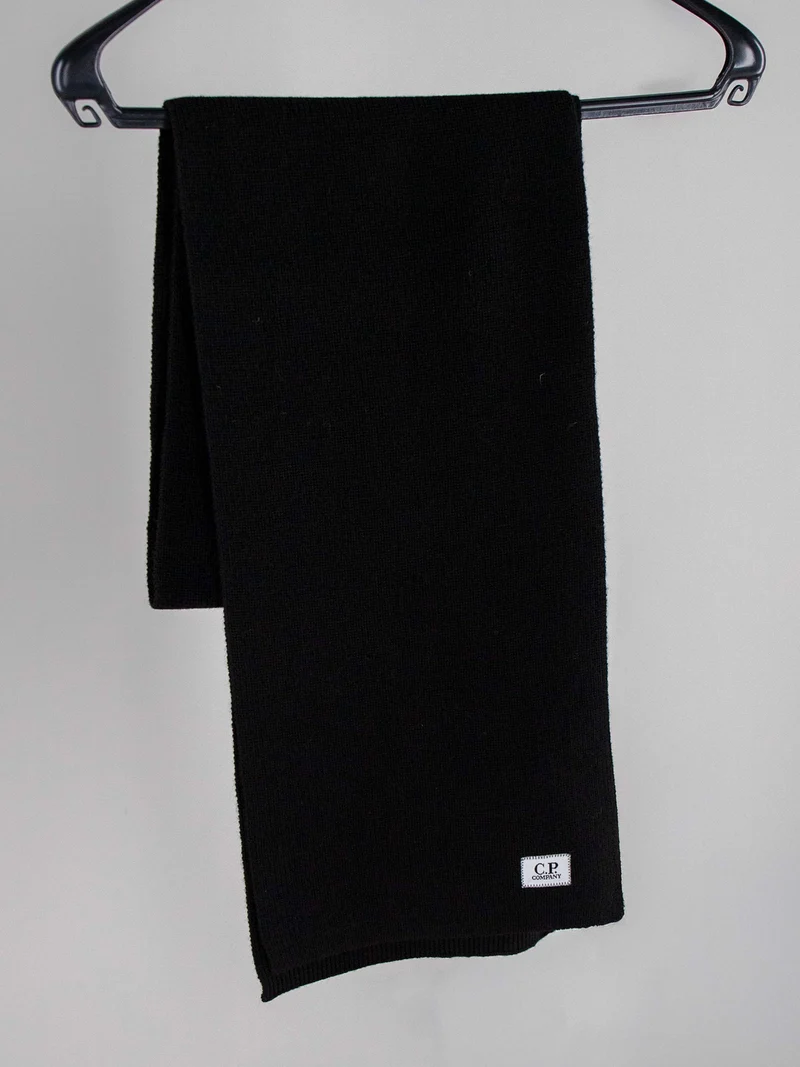 C.P. Company Sjaal Zwart Extrafine Merino Wool