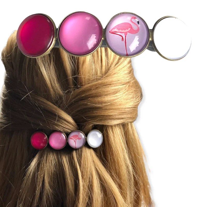 Color Hairclip haarspeld Flamingo Roze XL