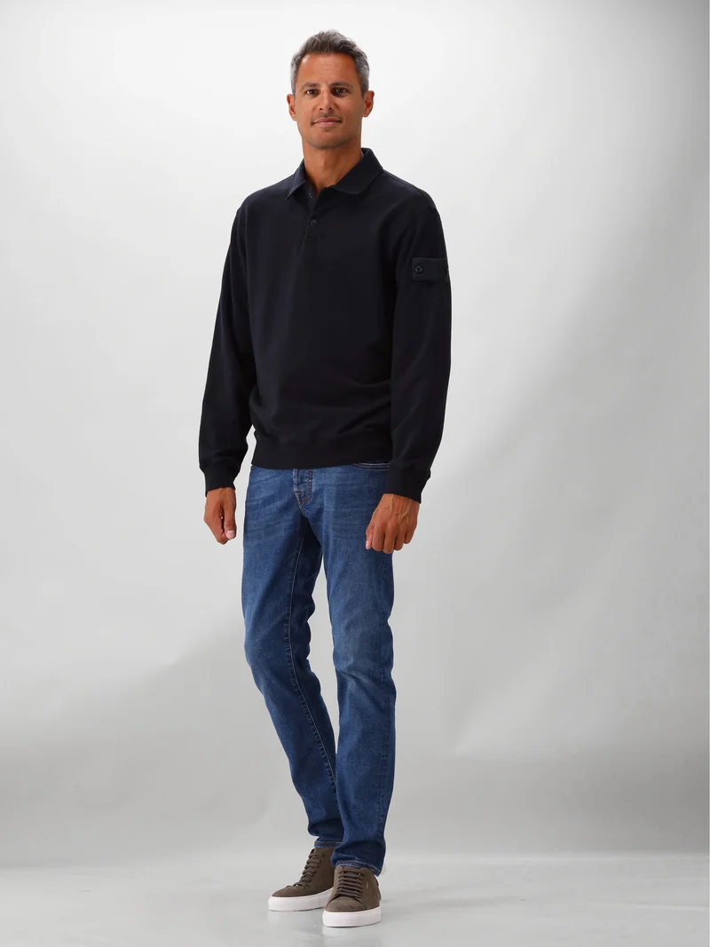 Stone Island Polo Sweater Blauw Ghost