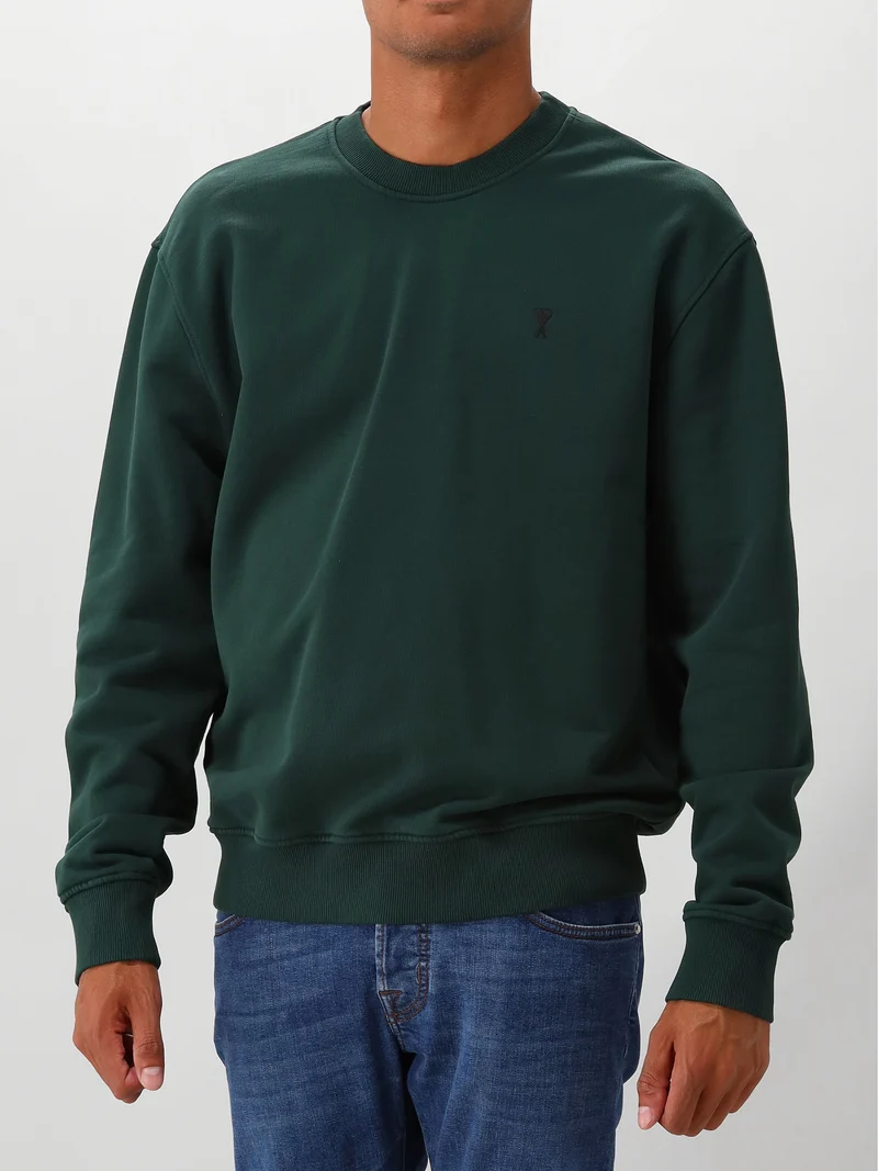 Ami Paris Sweater Groen Contrasted Ami De Coeur