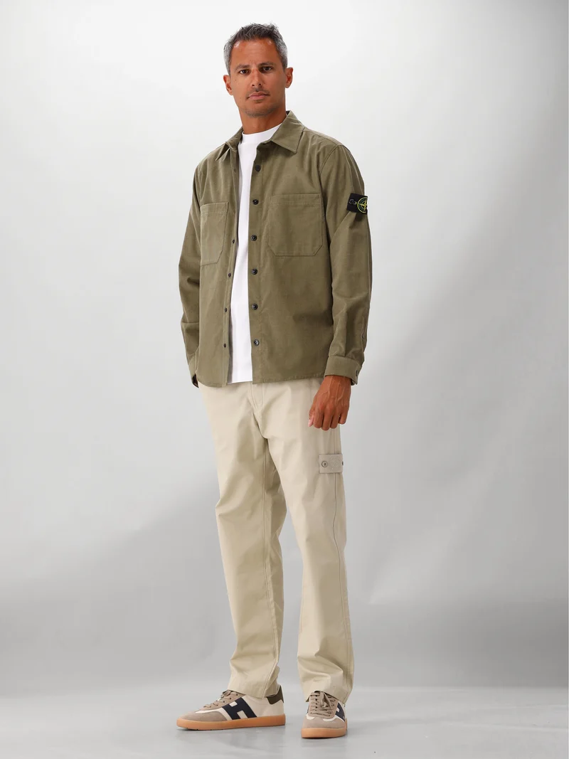 Stone Island Overshirt Groen Corduroy