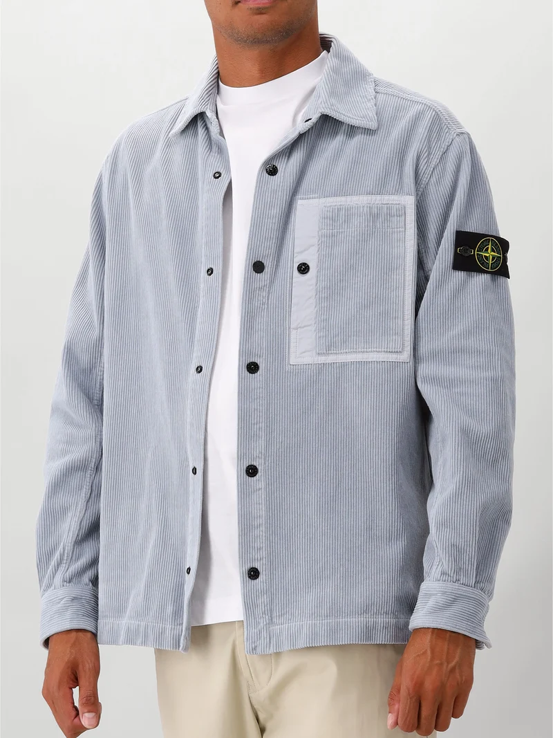 Stone Island Overshirt Blauw Corduroy