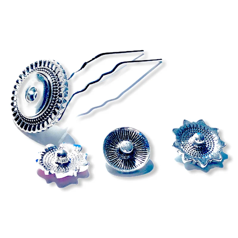 Hairpin de Ibiza Round - incl. 3 gratis buttons naar keuze