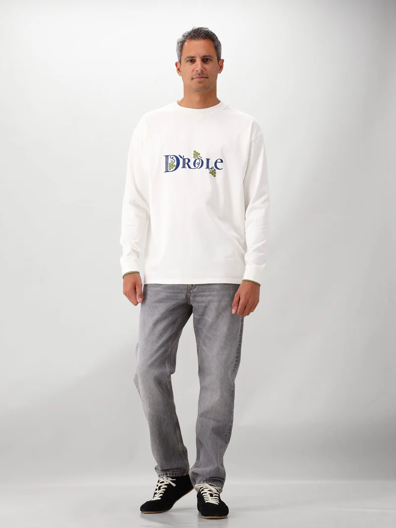 Drôle de Monsieur Longsleeve Wit Drôle Heritage