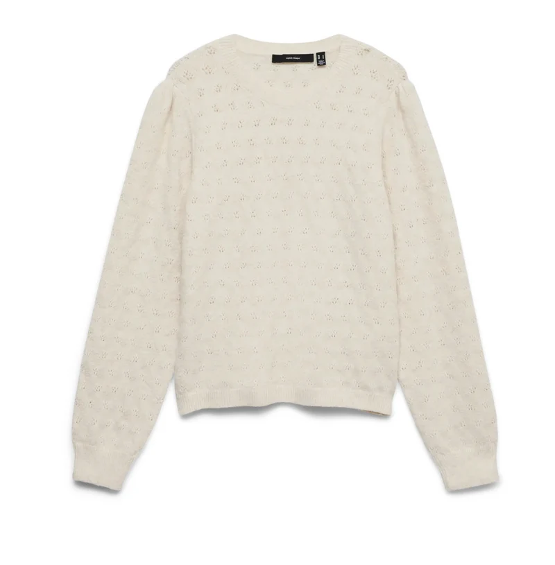 VMCDOFFY STITCH LS O-NECK PULLOVER CUR Birch/MELANGE