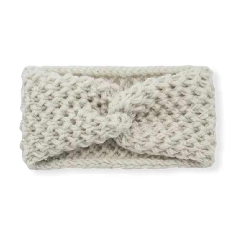 Haarband Oorwarmer knots wolwit