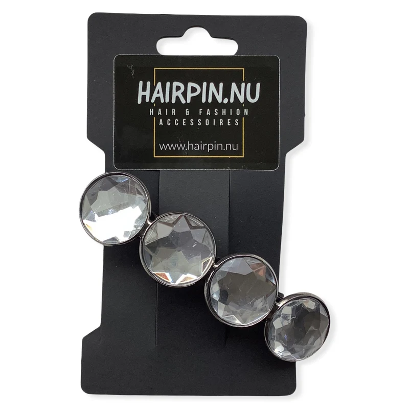 Color Hairclip haarspeld grijs zilver glossy XL