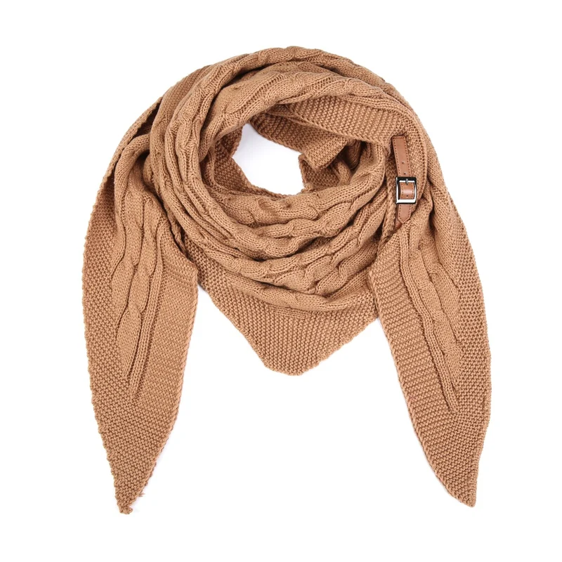Omslagdoek Sjaal Knitted Riempje Bruin