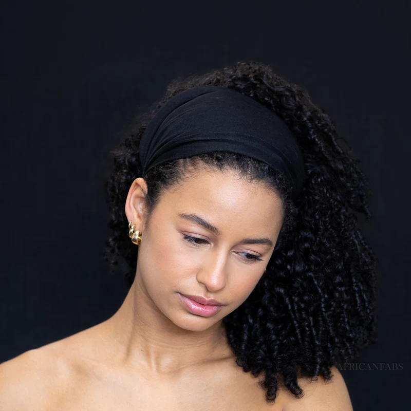 Zwarte Haarband / Hoofdband - Stretch Stof - Yoga / Sport / Casual - Unisex Volwassenen