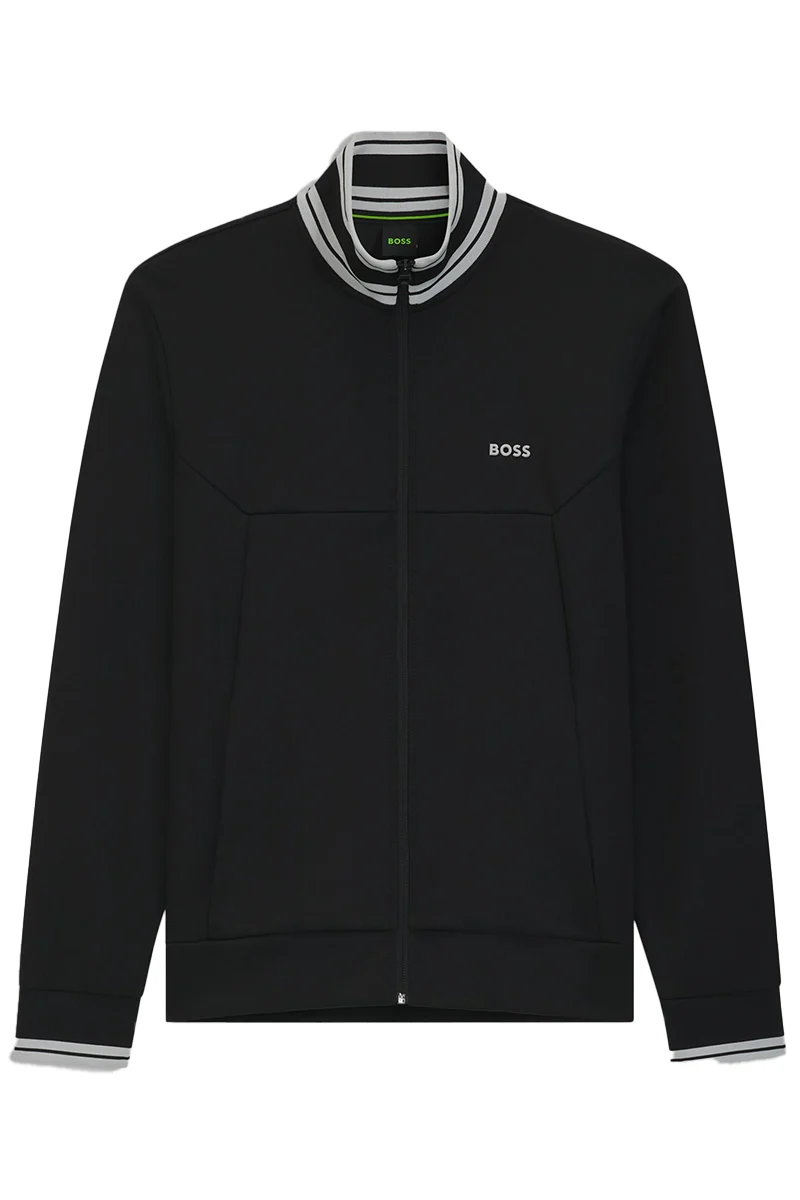 HUGO BOSS JOGGING TOP FZ ZONE ZWART