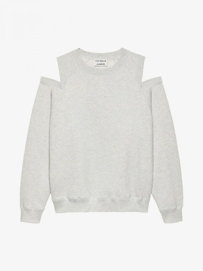 Grijze sweater met open schouders