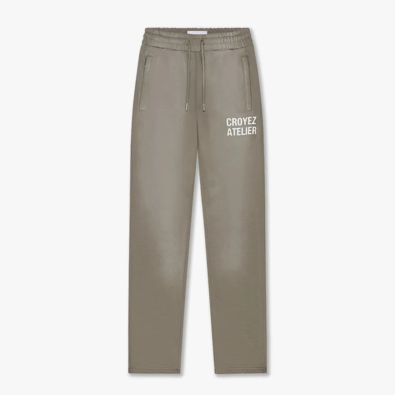 CROYEZ JOGGING BROEK SPRAYED ATELIER STAIGHT LEG SWEATPANTS GROEN