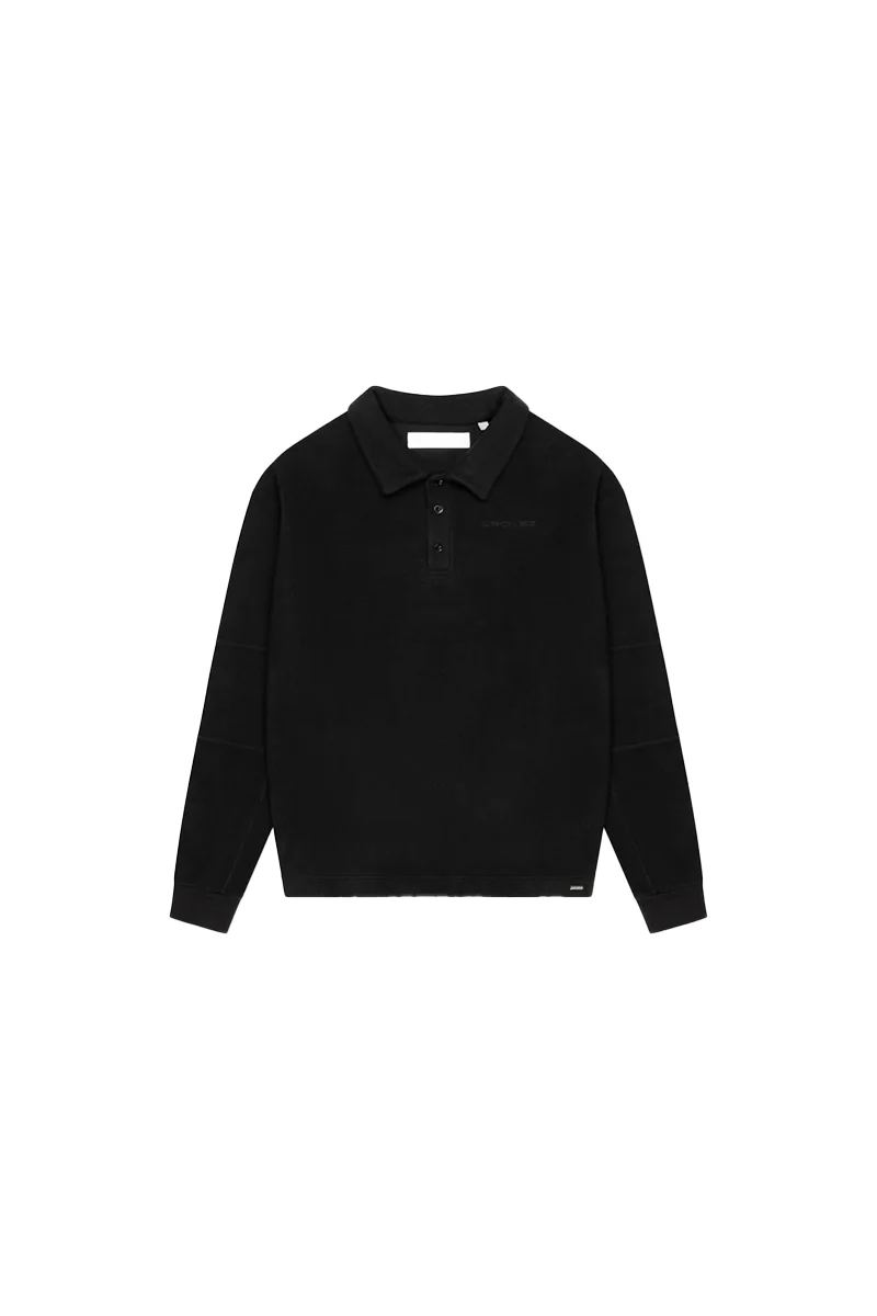 CROYEZ SWEATER FLEECE POLO SWEATER ZWART