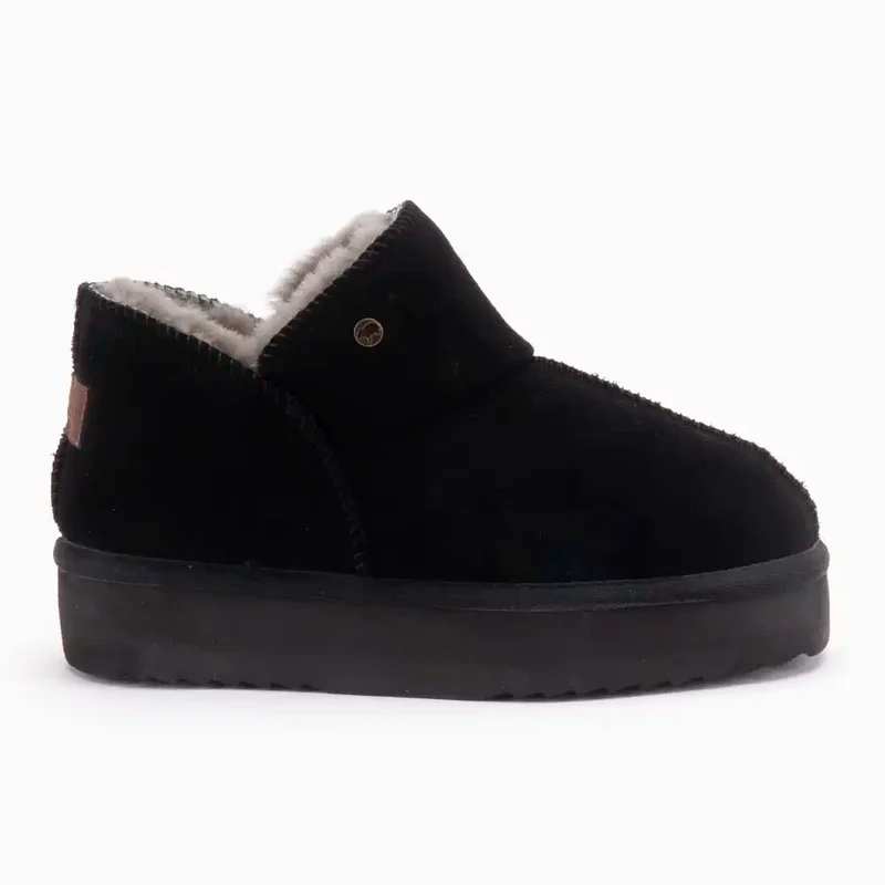 Willow Dames Suède Plateau Black