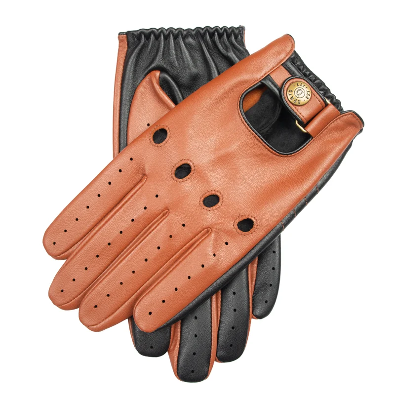 Heren Waterdichte Twee-Kleurige Leren Rijhandschoenen