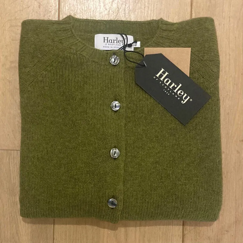 Harley of Scotland Shetland Vest Dames | Kale