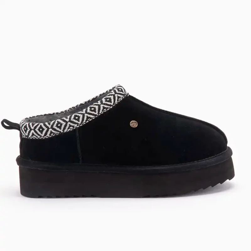 Kynuna Dames Suède Plateau Tape Black