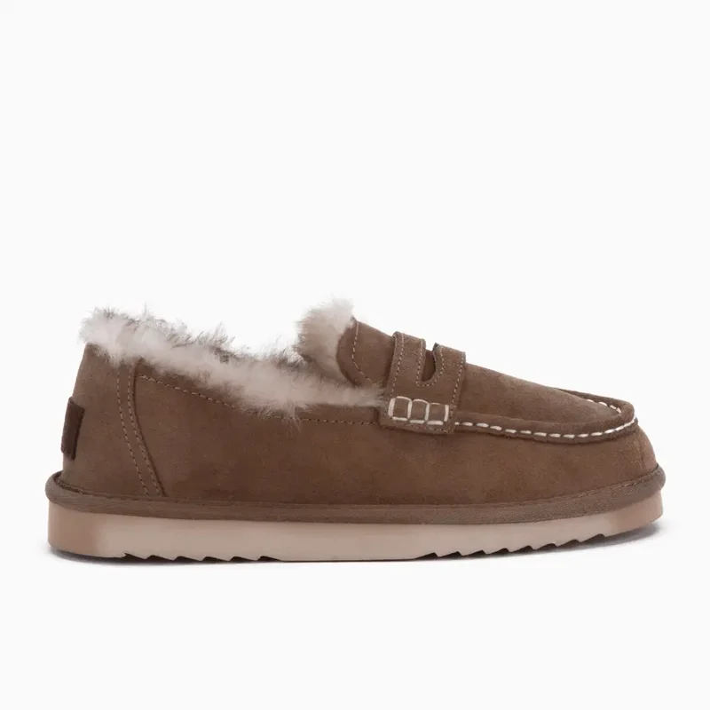 Mildura Dames Suède Loafer Tw Mud Sand