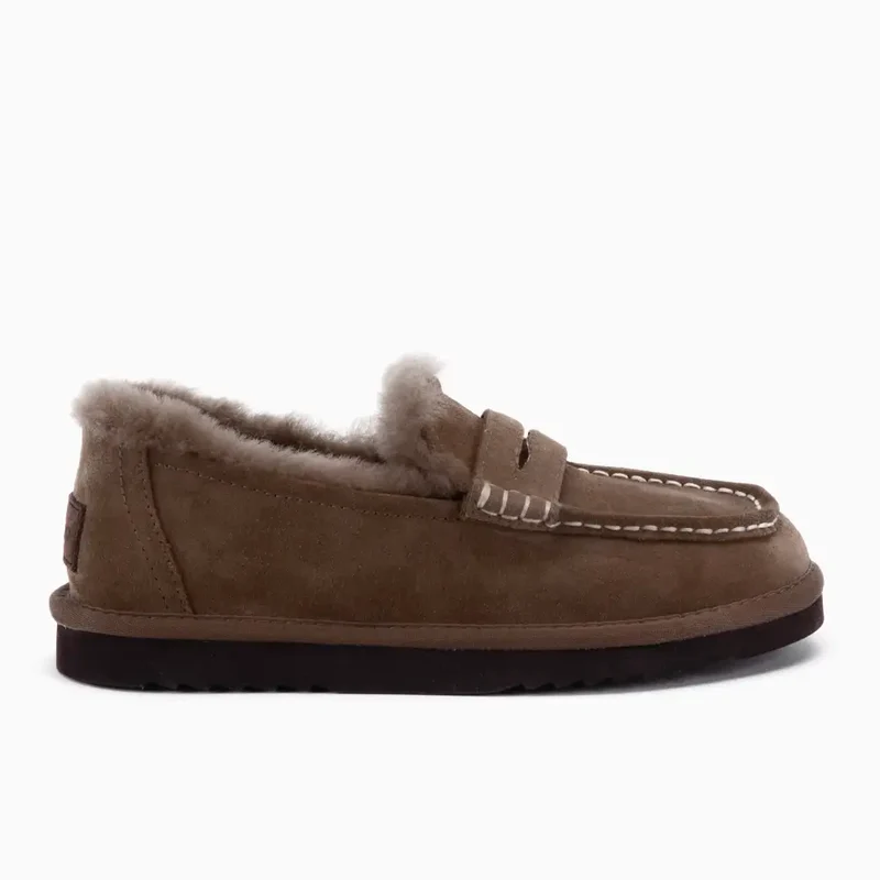 Mildura Dames Suède Loafer Mud Choco